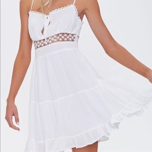 Lace-Trim Mini Dress